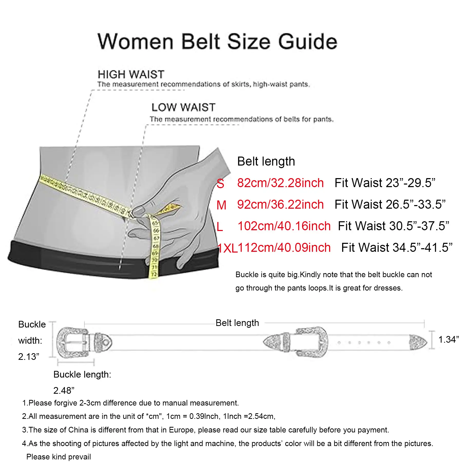 Cross-border Punk Belt with Rhinestone Buckle Women's Wear — feature 5
