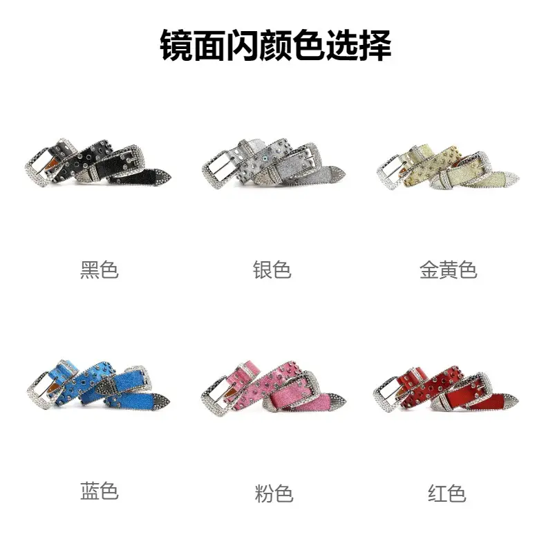Cross-border Punk Belt with Rhinestone Buckle Women's Wear — feature 8