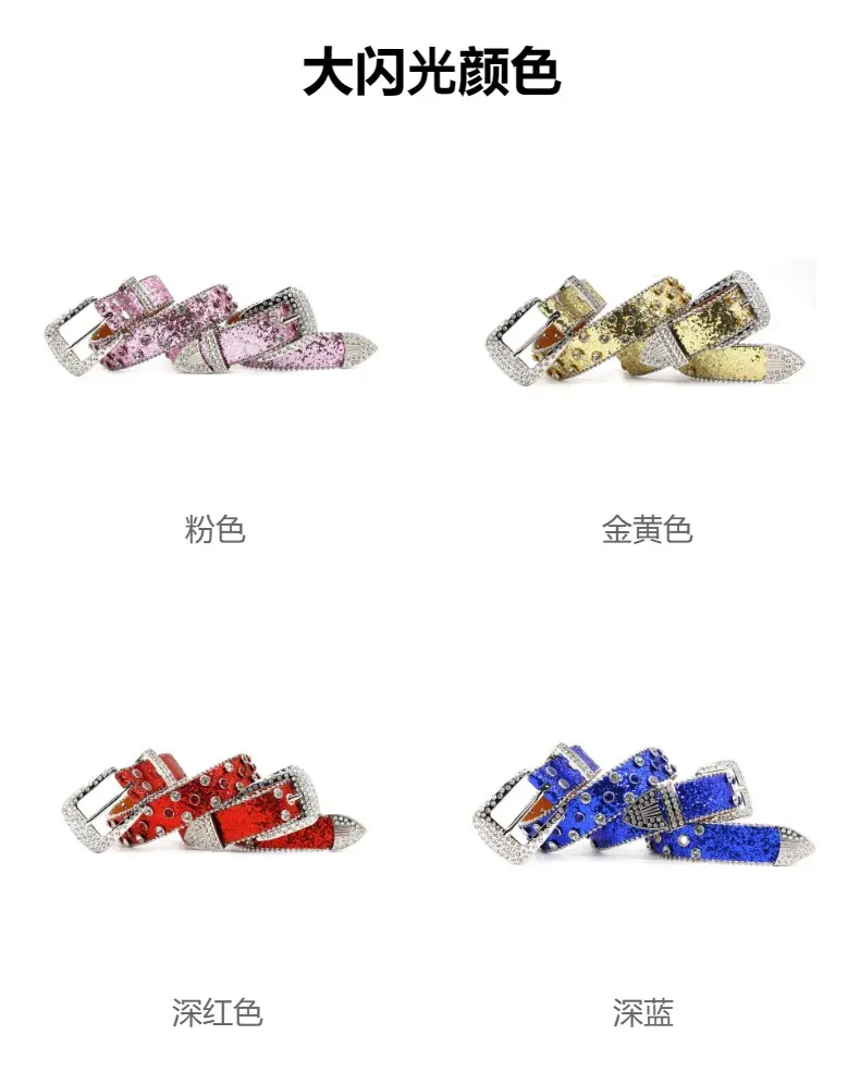 Cross-border Punk Belt with Rhinestone Buckle Women's Wear — feature 9