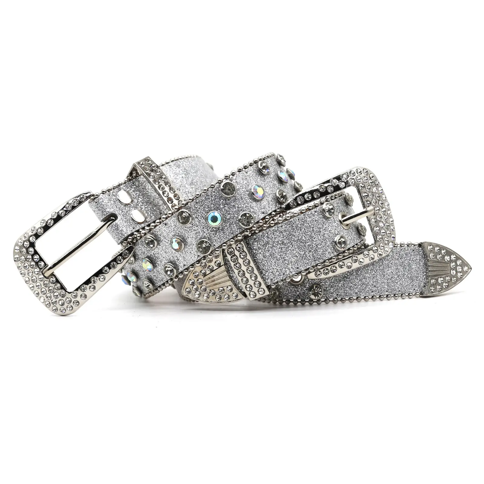 Cross-border Punk Belt with Rhinestone Buckle Women's Wear - Image 2