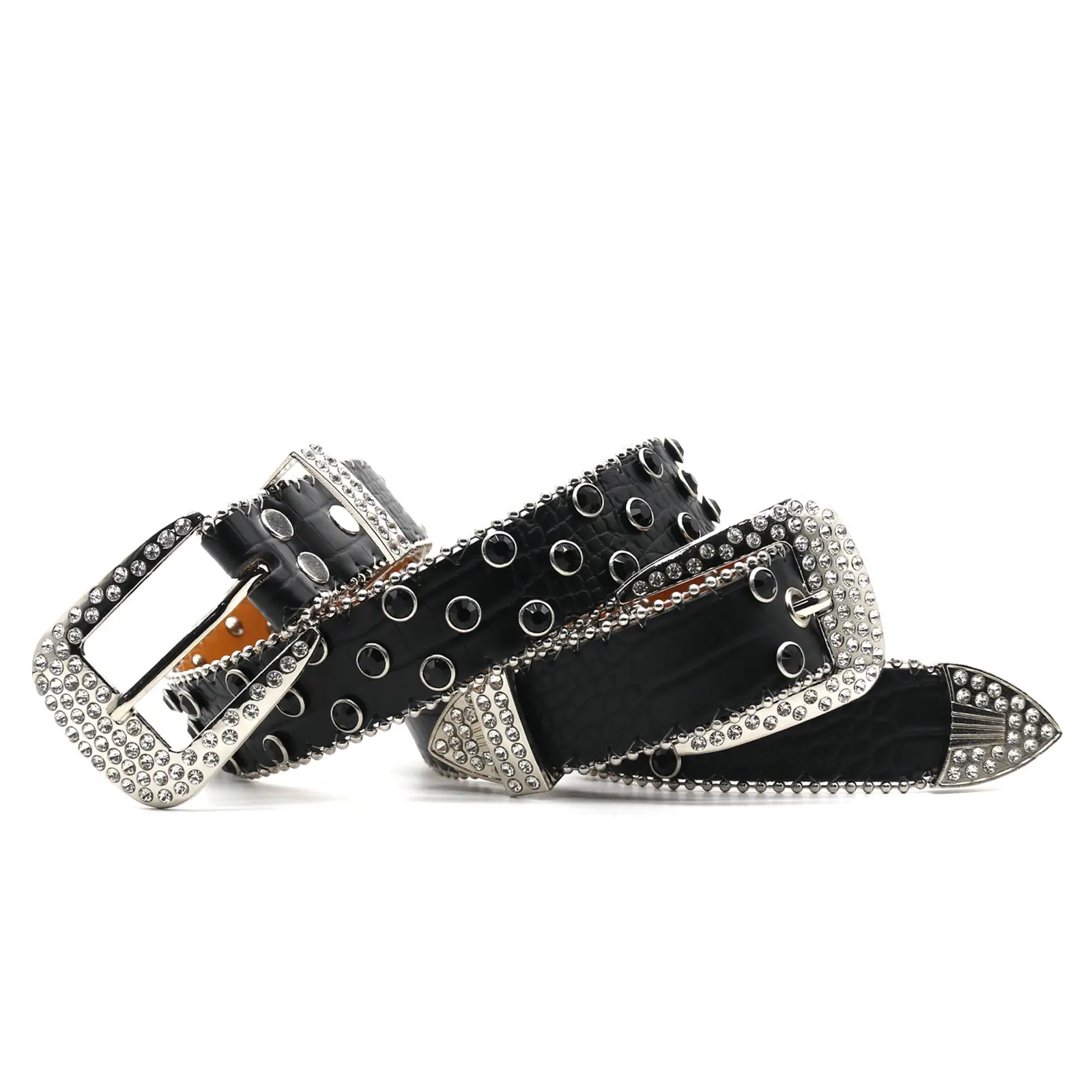 Cross-border Punk Belt with Rhinestone Buckle Women's Wear - Image 22