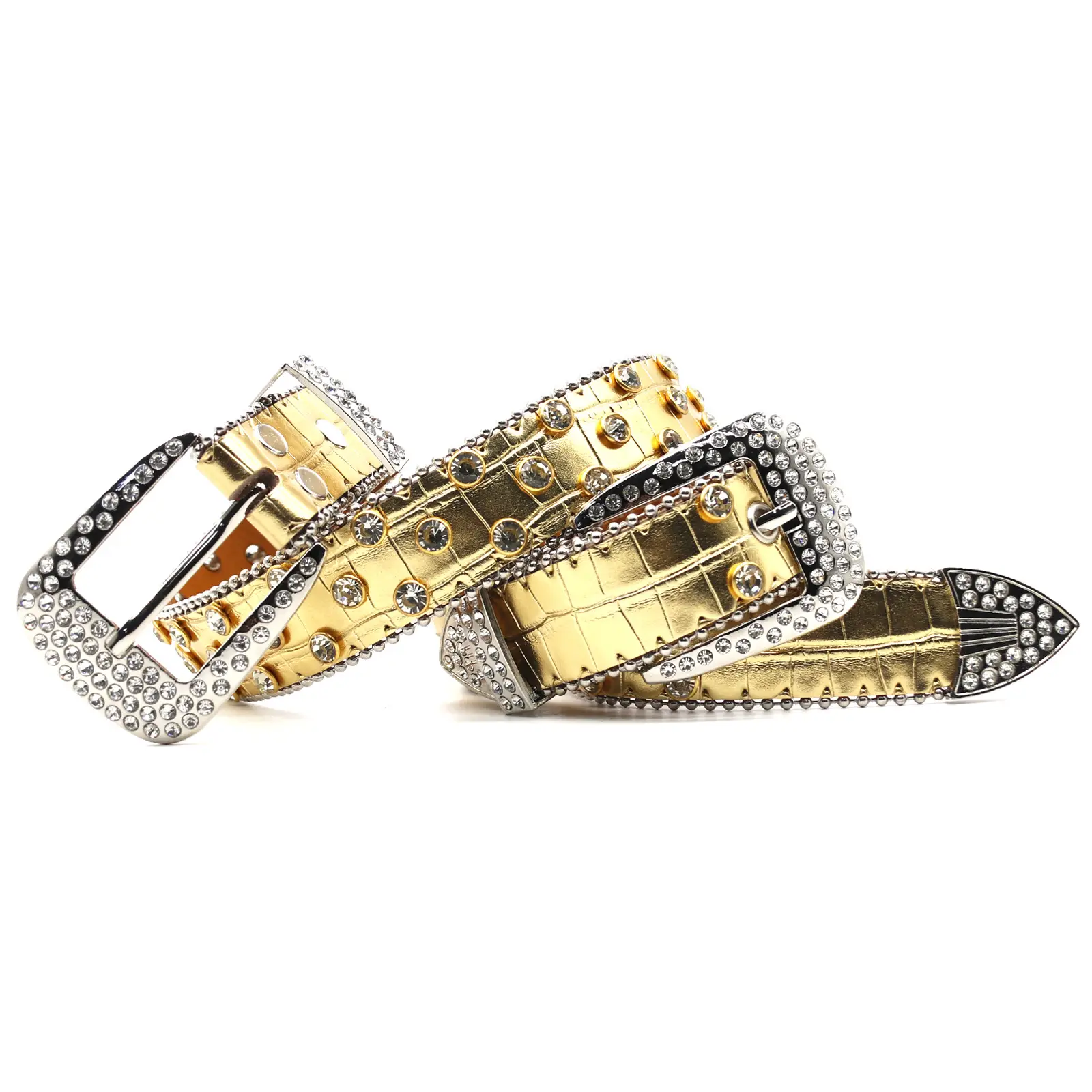 Cross-border Punk Belt with Rhinestone Buckle Women's Wear - Image 23