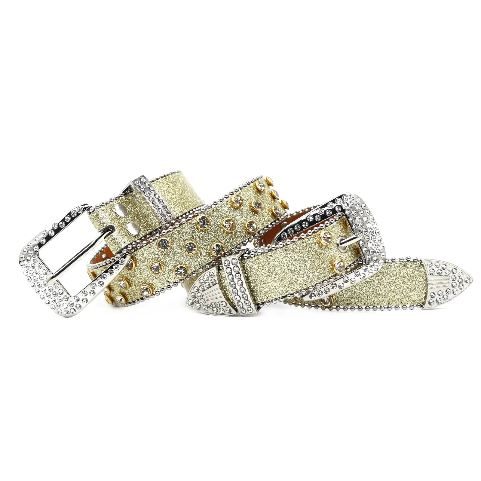 Cross-border Punk Belt with Rhinestone Buckle Women's Wear - Image 3