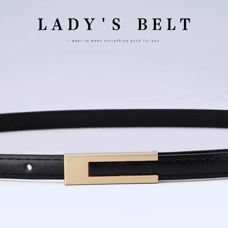 Women's Black Genuine Leather Belt Retro Decorative Waist Belt - Image 6