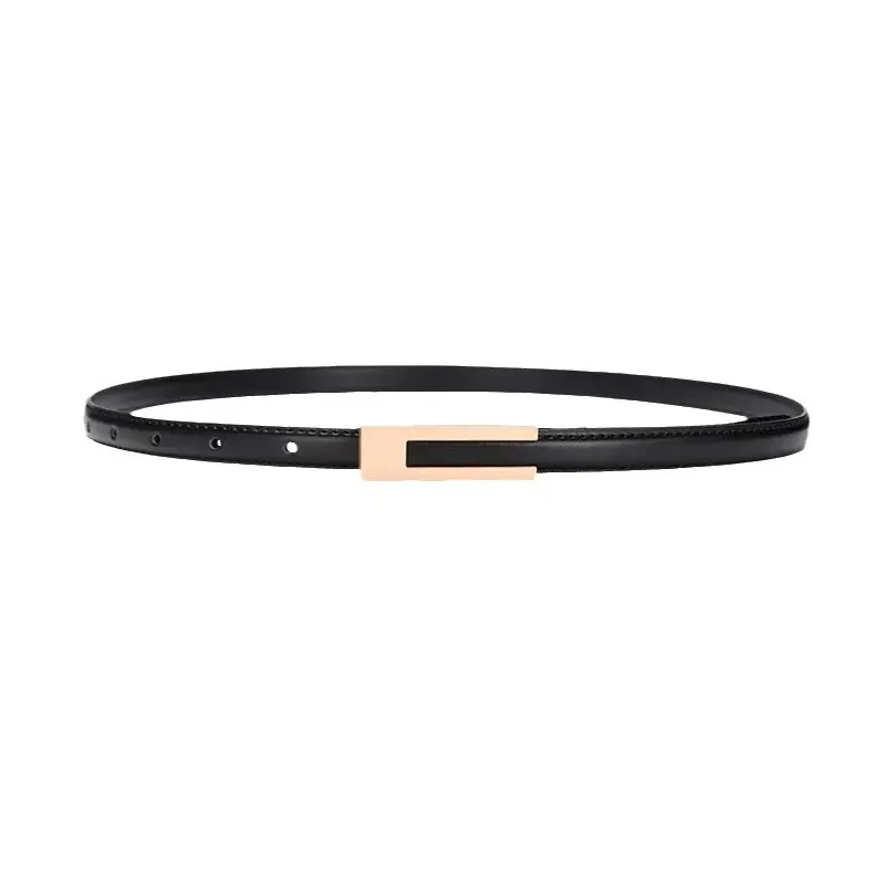 Women's Black Genuine Leather Belt Retro Decorative Waist Belt - Image 7