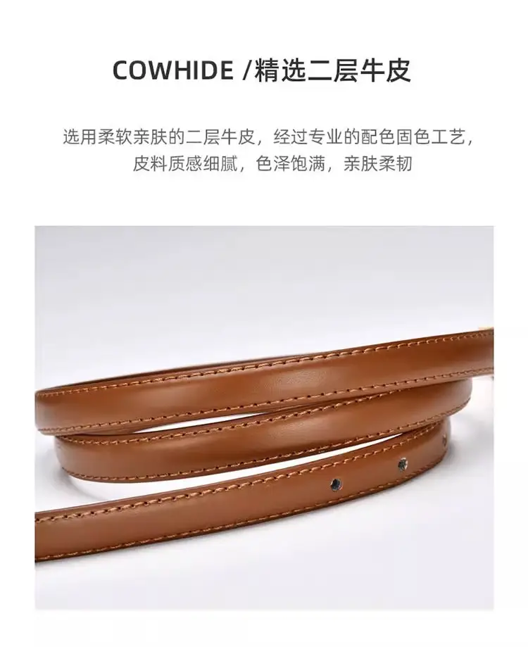 Women's Black Genuine Leather Belt Retro Decorative Waist Belt — feature 14