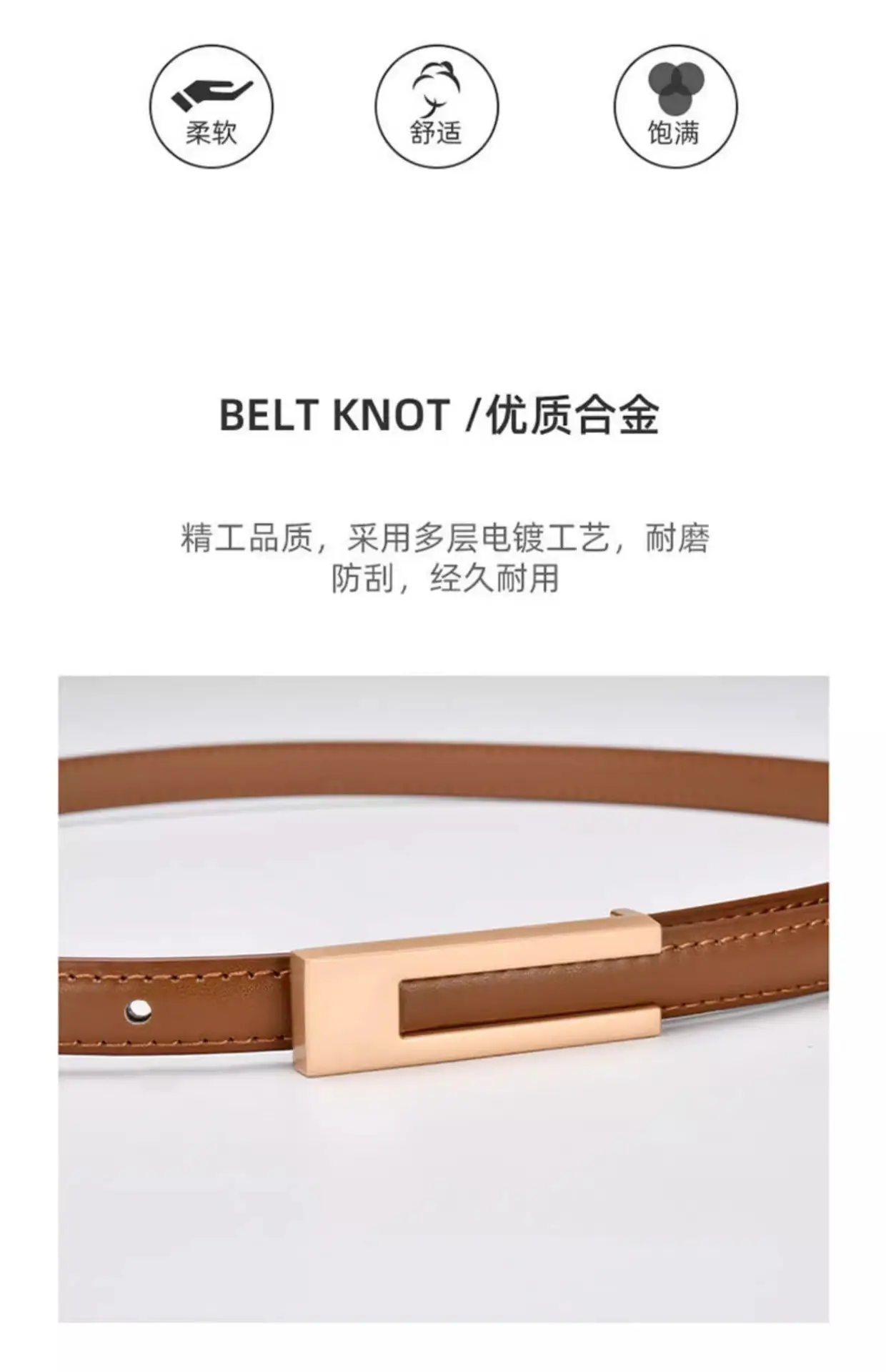 Women's Black Genuine Leather Belt Retro Decorative Waist Belt — feature 15