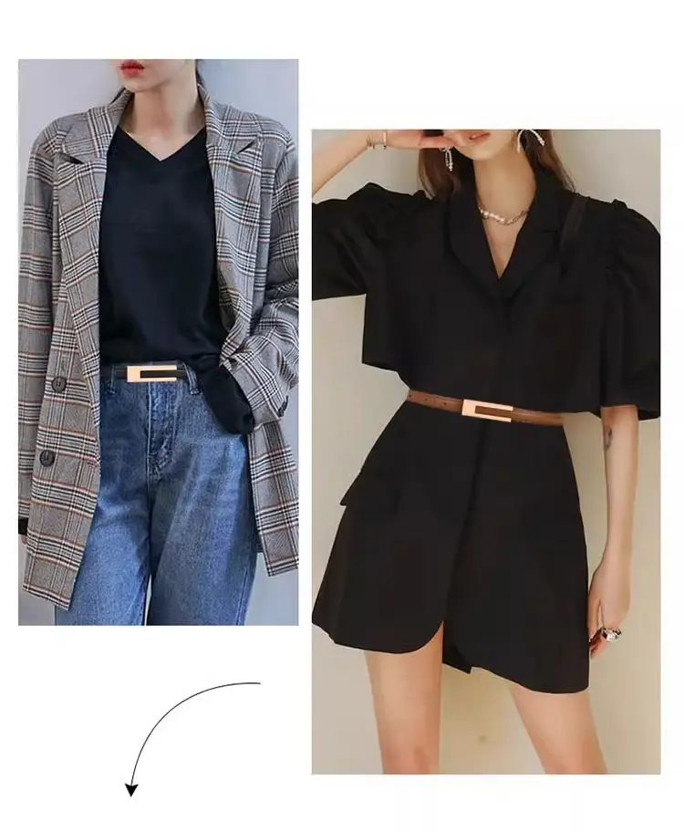 Women's Black Genuine Leather Belt Retro Decorative Waist Belt — feature 5