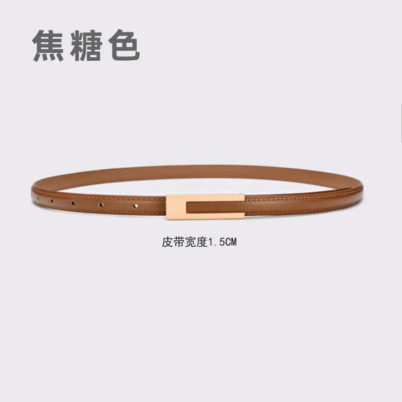 Women's Black Genuine Leather Belt Retro Decorative Waist Belt - Image 2