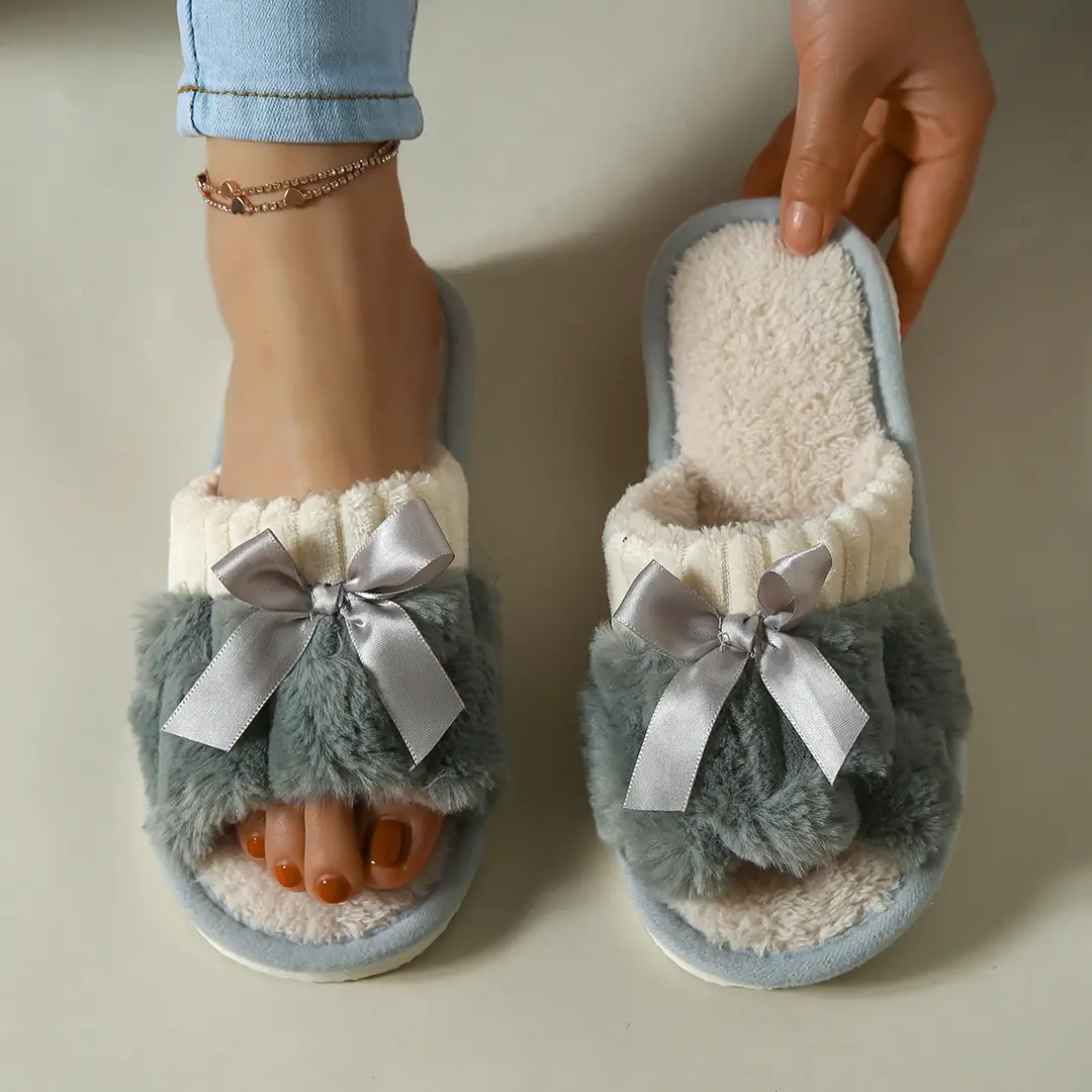 Cross-Border New Autumn and Winter Cotton Slippers, Warm Women's Slippers for Home, Fleece-Lined, Thickened, Comfortable, Thick-Soled, Indoor and Outdoor Men's Slippers