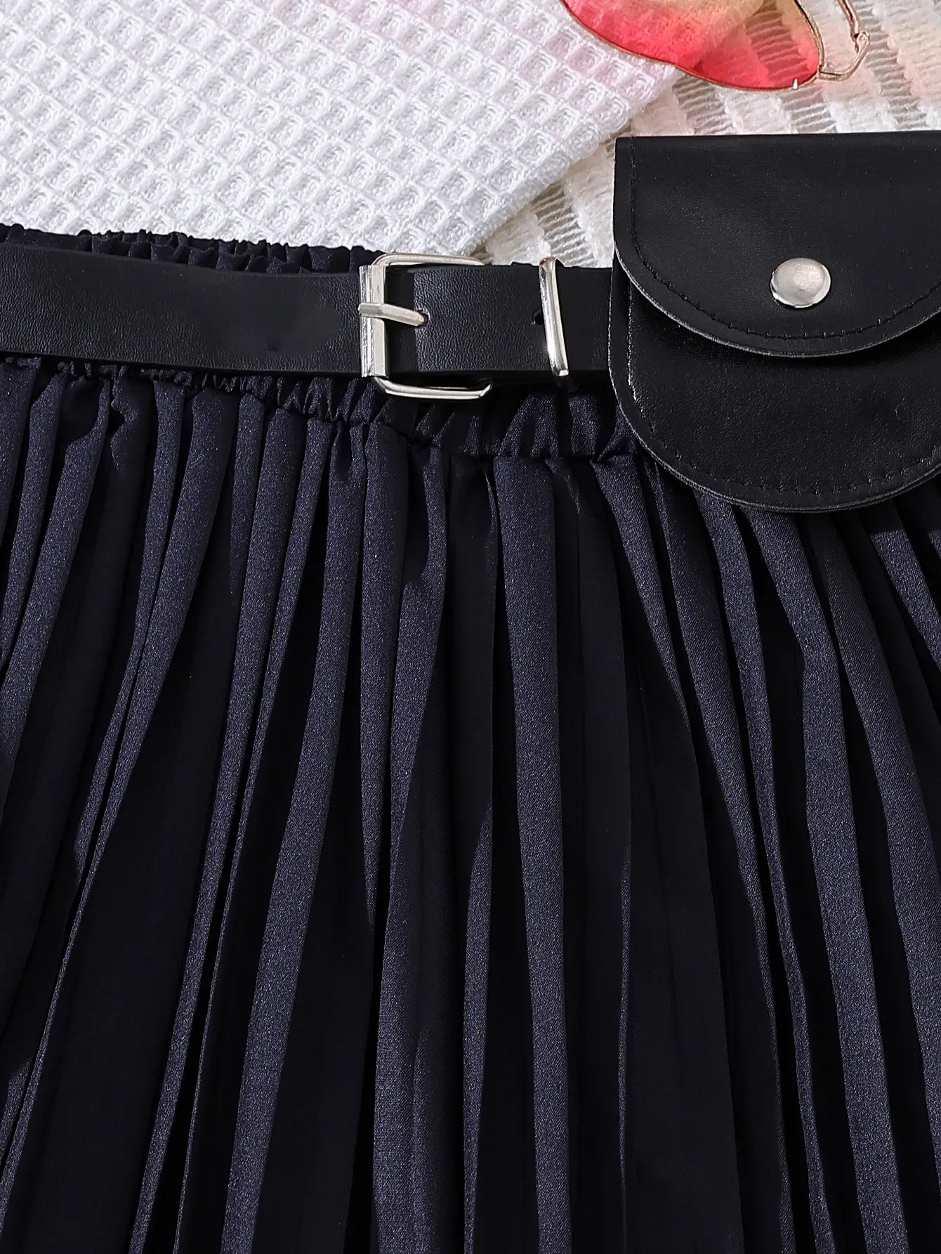 Black Pleated Summer Camisole Set Medium Large Kids - Image 5