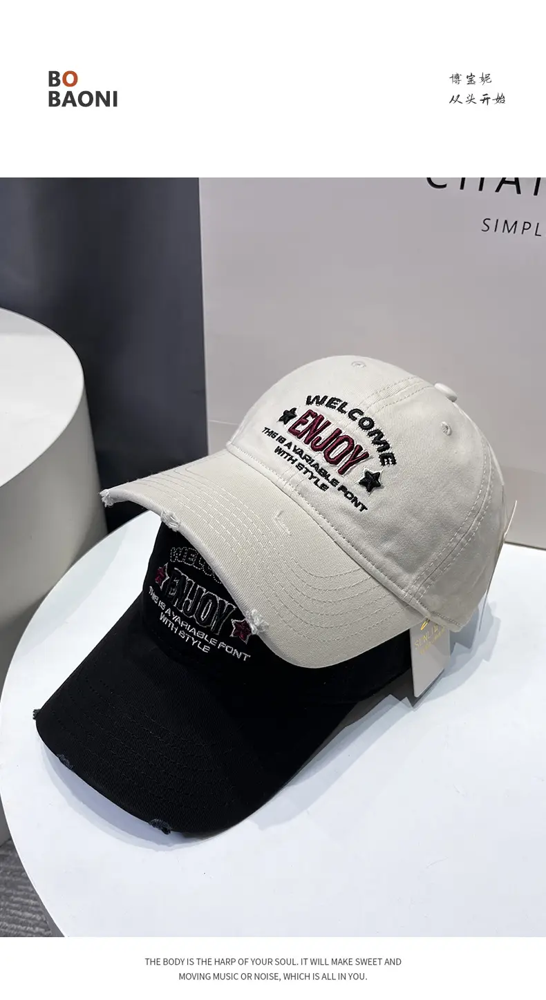 Korean Style Embroidered Baseball Cap for Men Women — feature 1