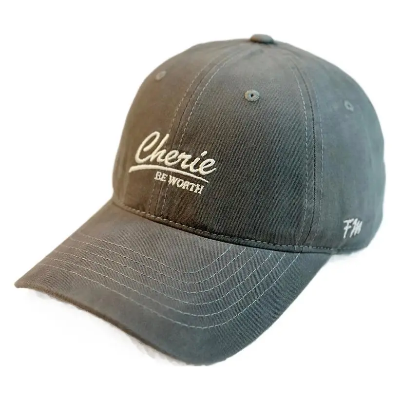 Women's Grey Cherie Embroidered Cap - Image 12