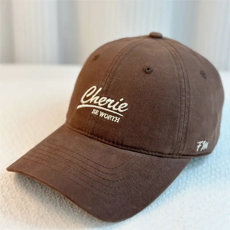 Women's Grey Cherie Embroidered Cap - Image 6