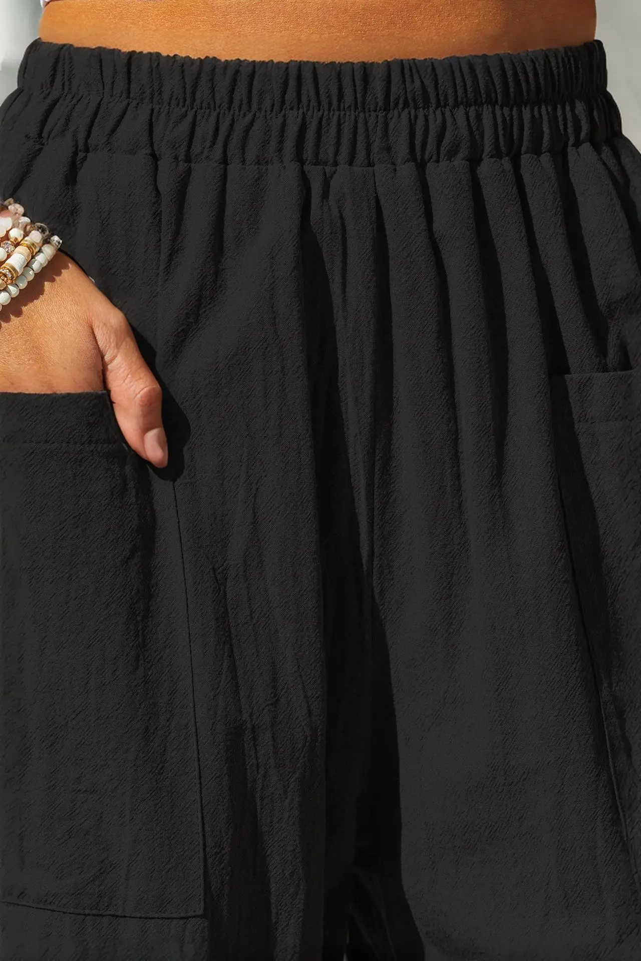 Women's Elastic Waist Casual Pants Black Spring Summer — feature 24