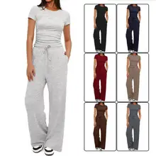 Women's Elastic Waist Casual Pants Black Spring Summer — feature 8