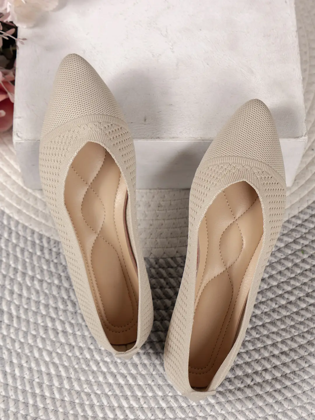 Size 36-43 Summer Pointed Toe Flat Knitted Shoes Solid Color Fashion Casual Easiest for Match Slip-On Shoes Plaid — feature 9