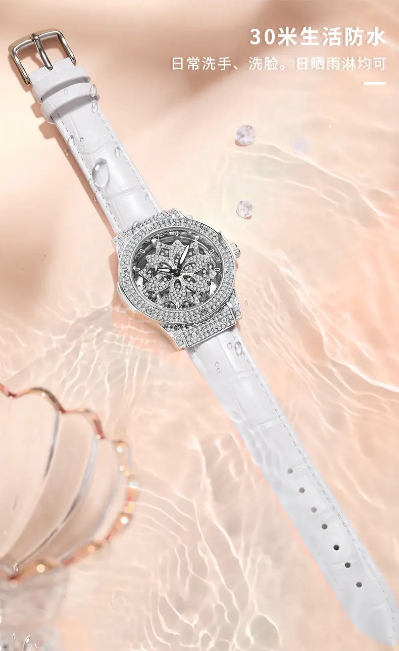 Women's Pentagram Waterproof Watch with Snowflake Design — feature 12