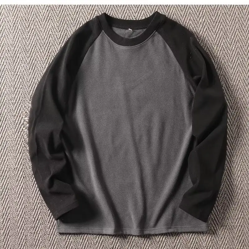 Men Grey Raglan Sleeve Sweatshirt Long Sleeve Base — feature 9