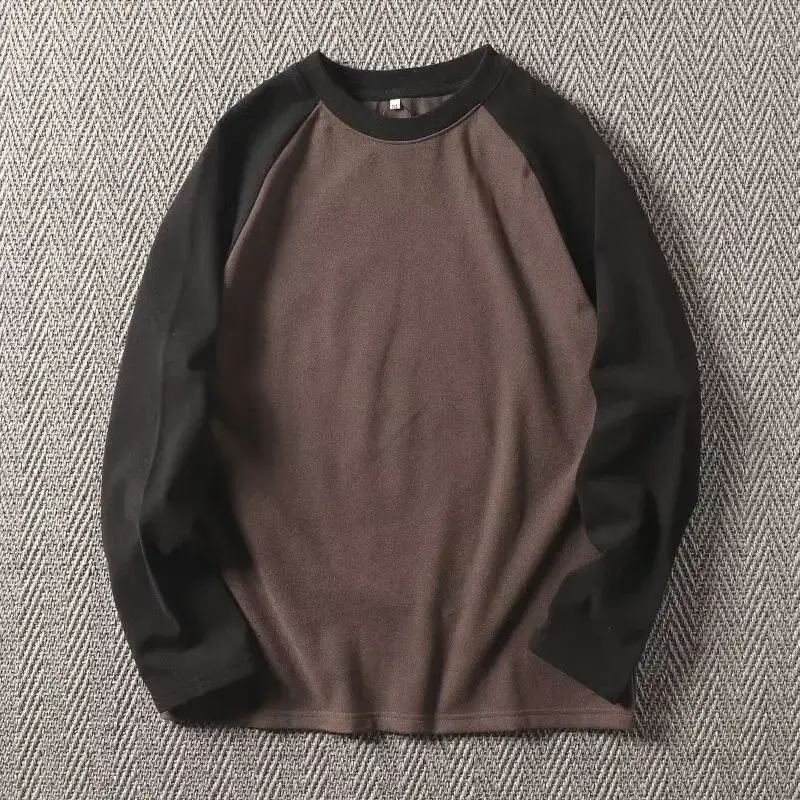 Men Grey Raglan Sleeve Sweatshirt Long Sleeve Base - Image 3