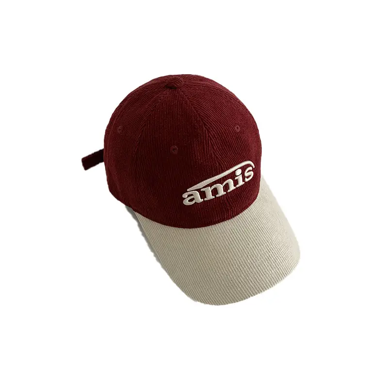 Women Red Baseball Cap with Wide Brim & Big Head - Image 5