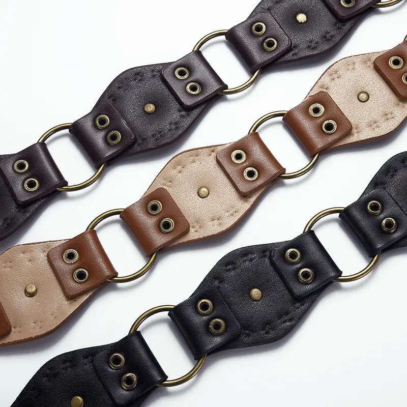 Retro Western Belt with Metal Studded Seal & Air Eye Closure - Image 6