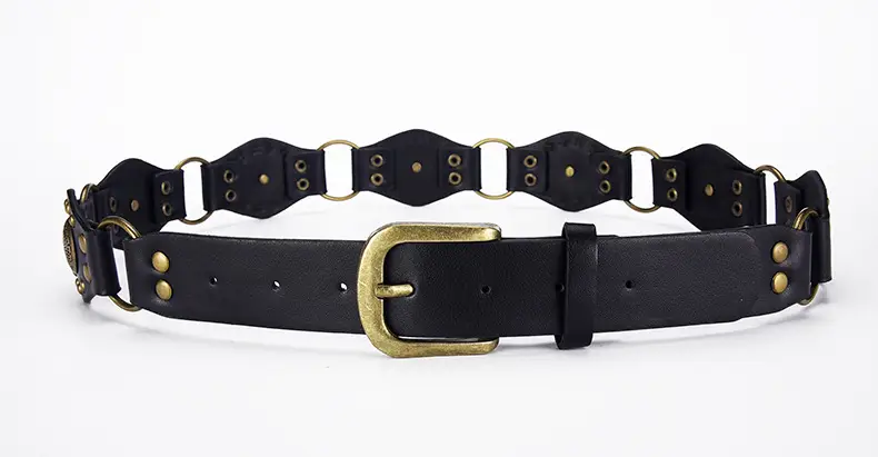 Retro Western Belt with Metal Studded Seal & Air Eye Closure — feature 32