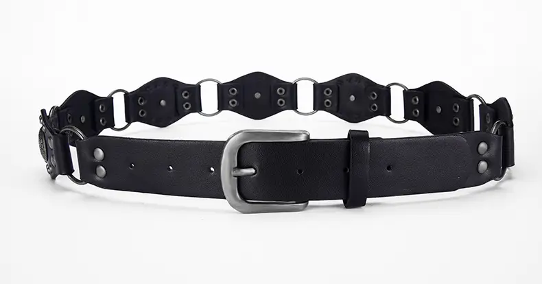 Retro Western Belt with Metal Studded Seal & Air Eye Closure — feature 35