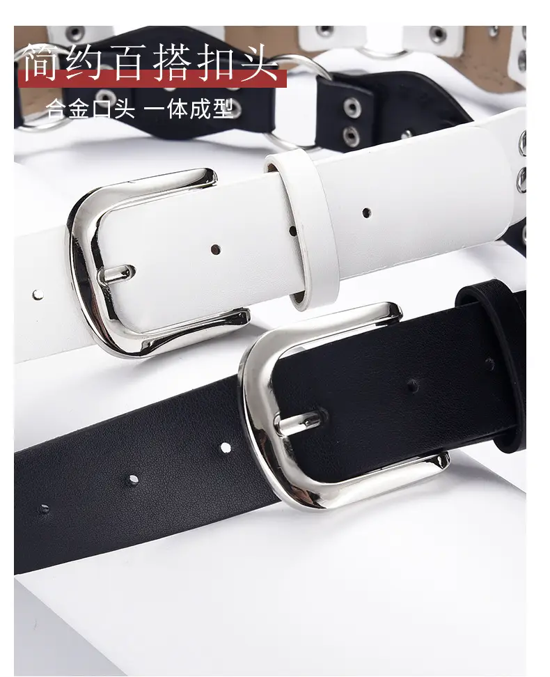 Retro Western Belt with Metal Studded Seal & Air Eye Closure — feature 37