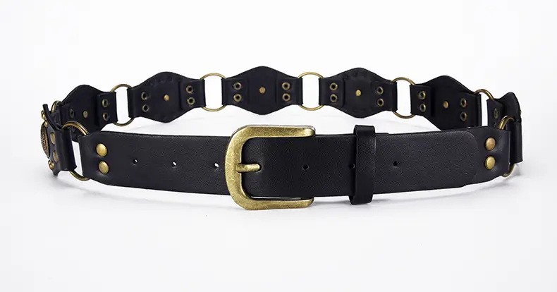 Retro Western Belt with Metal Studded Seal & Air Eye Closure — feature 41