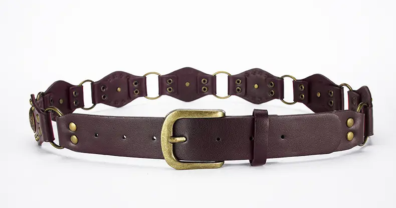 Retro Western Belt with Metal Studded Seal & Air Eye Closure — feature 43
