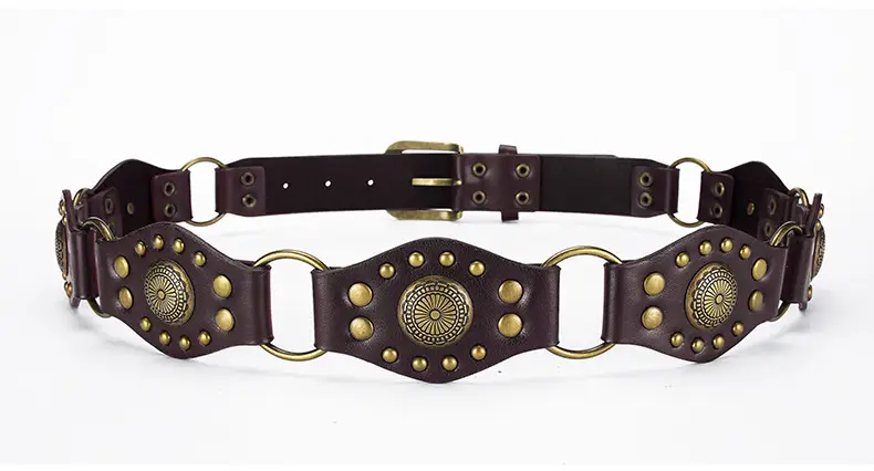 Retro Western Belt with Metal Studded Seal & Air Eye Closure — feature 44