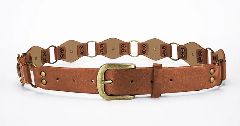Retro Western Belt with Metal Studded Seal & Air Eye Closure — feature 45