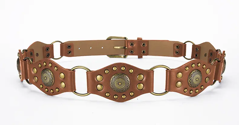 Retro Western Belt with Metal Studded Seal & Air Eye Closure — feature 47