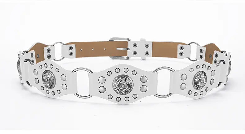 Retro Western Belt with Metal Studded Seal & Air Eye Closure — feature 51