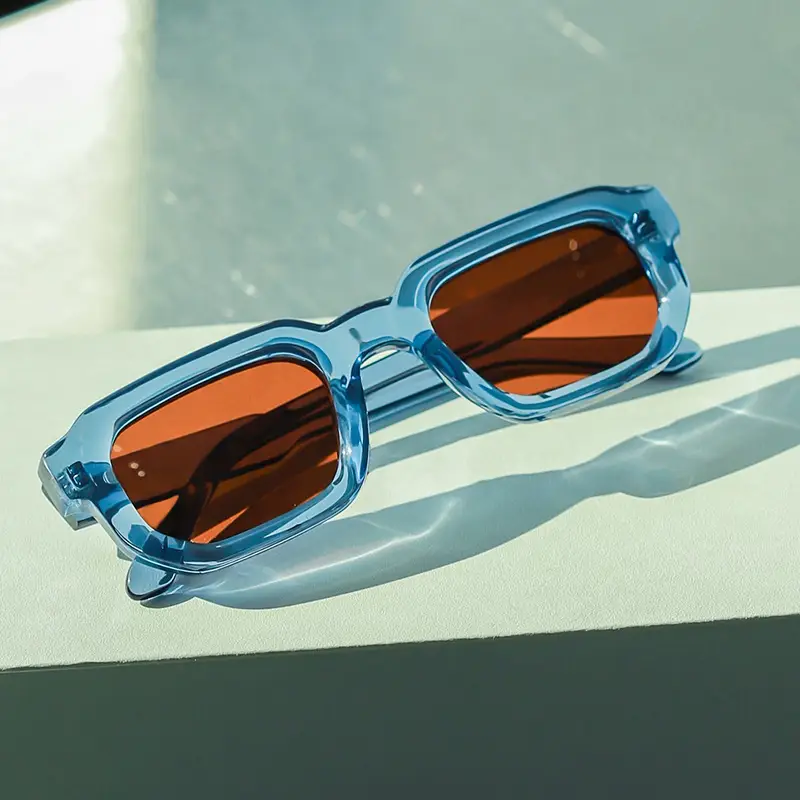 Black Yellow Square Sunglasses for Women - Image 15