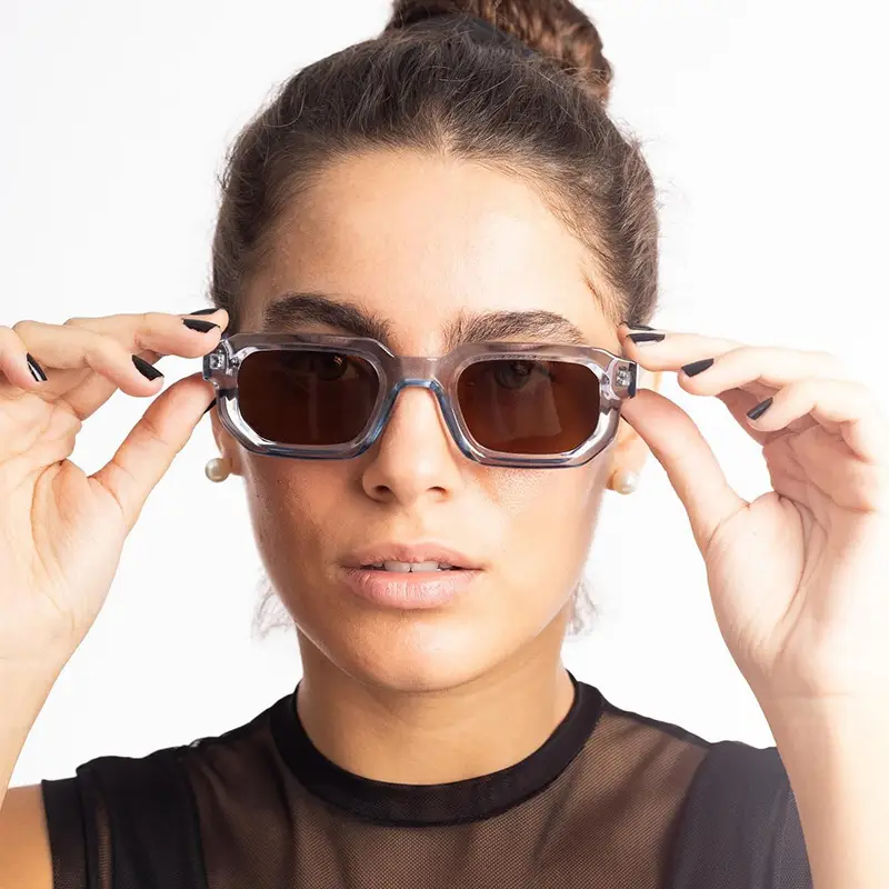 Black Yellow Square Sunglasses for Women — feature 9