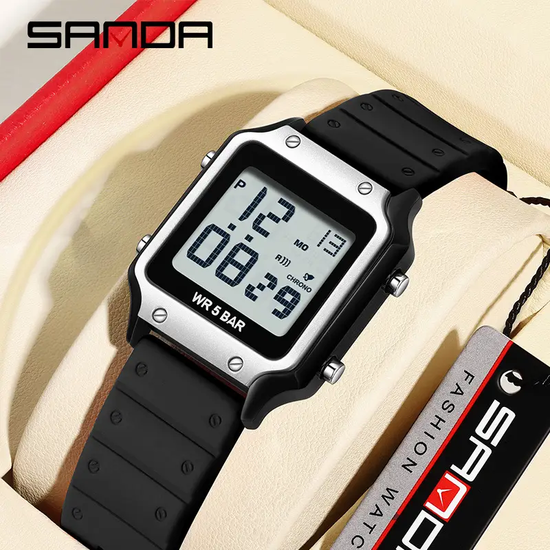 Pink Square Digital Watch with 72H Display - Image 13