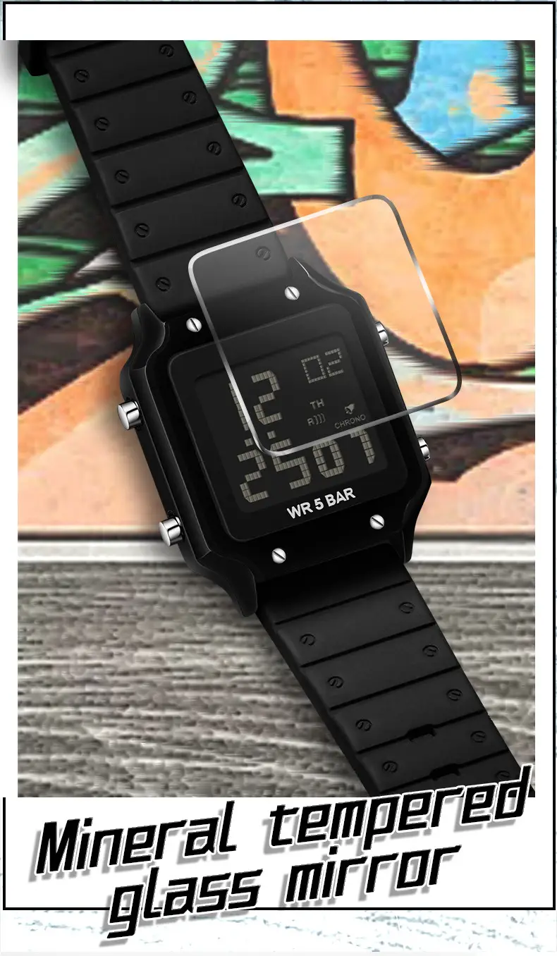 Pink Square Digital Watch with 72H Display — feature 34