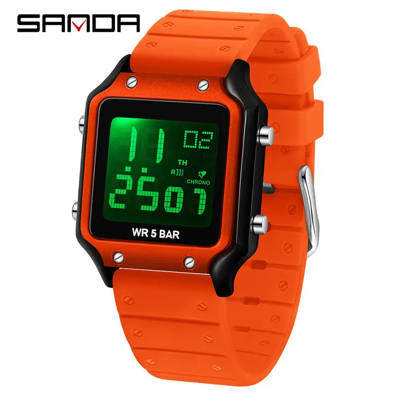 Pink Square Digital Watch with 72H Display - Image 2