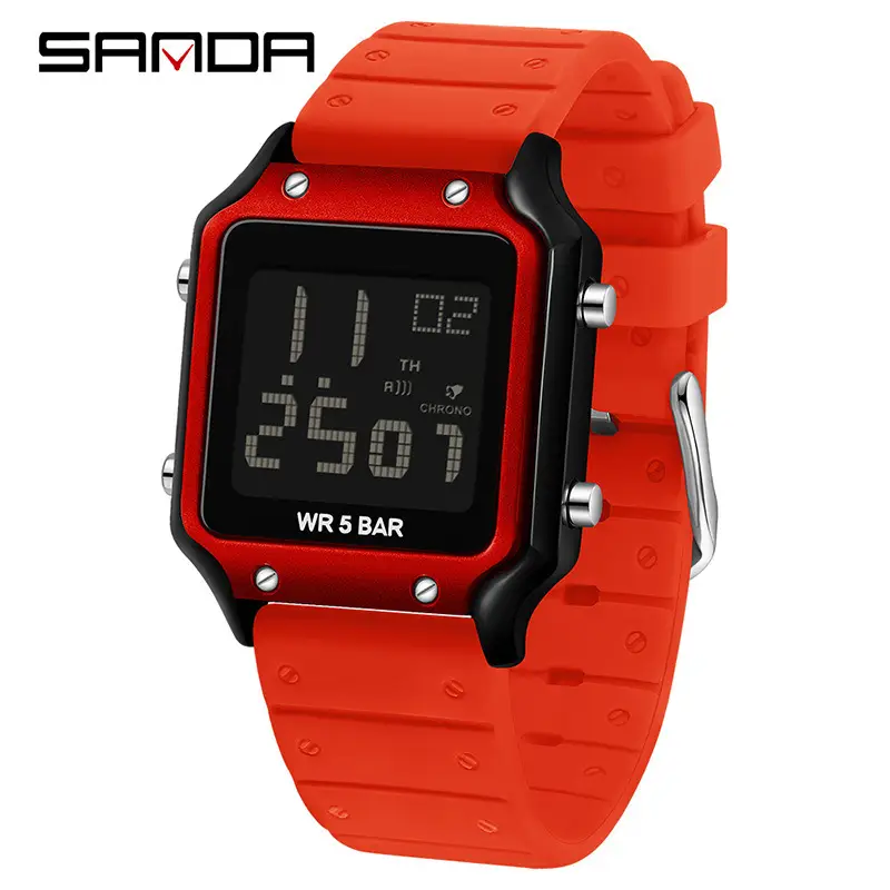 Pink Square Digital Watch with 72H Display - Image 5