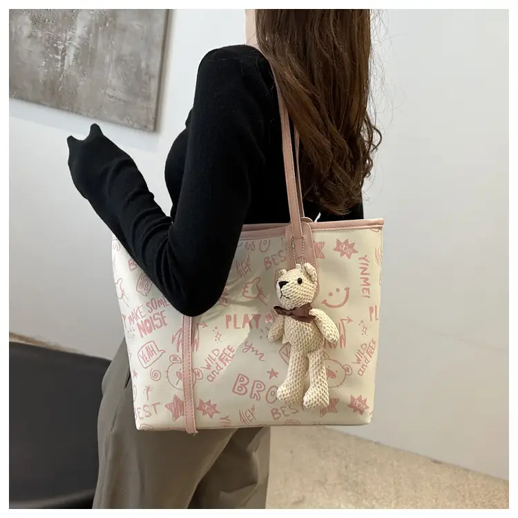Women Large Capacity Graffiti Tote Bag Shoulder Bag 2024 — feature 11