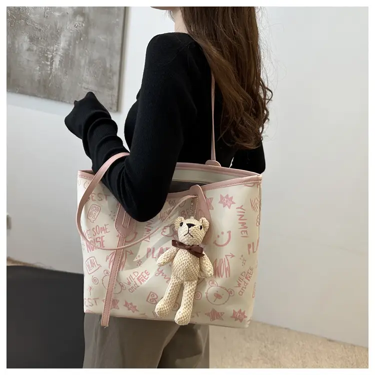 Women Large Capacity Graffiti Tote Bag Shoulder Bag 2024 — feature 12