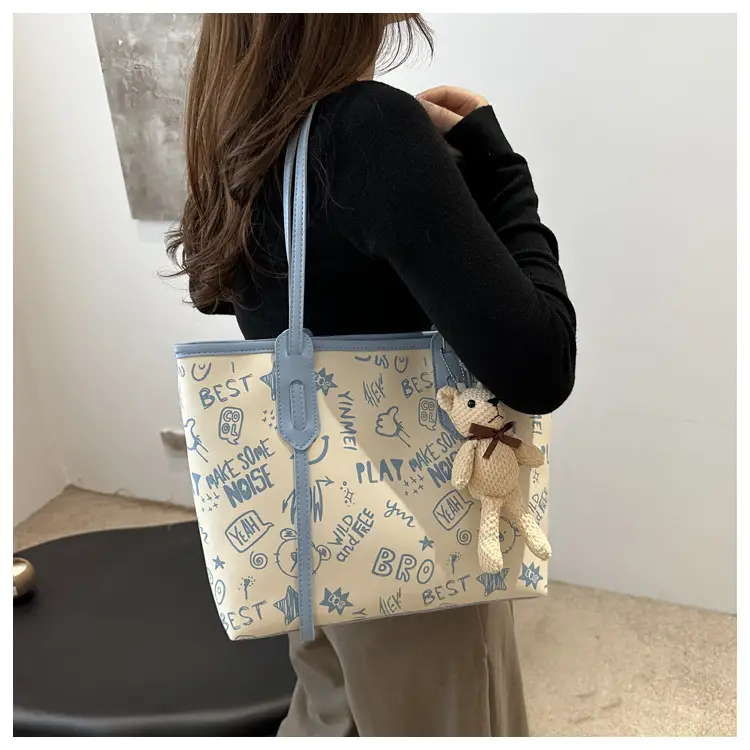 Women Large Capacity Graffiti Tote Bag Shoulder Bag 2024 — feature 18