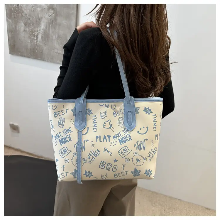Women Large Capacity Graffiti Tote Bag Shoulder Bag 2024 — feature 19
