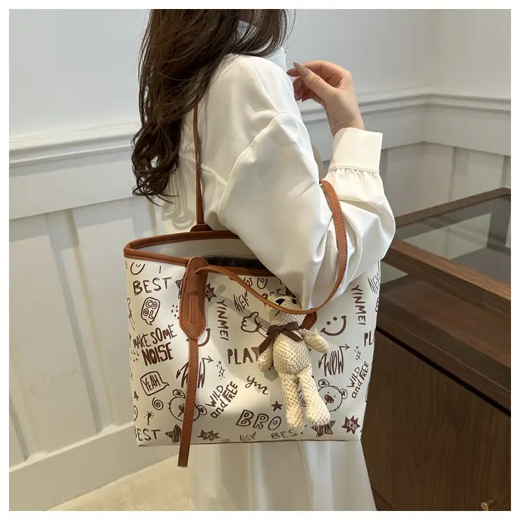 Women Large Capacity Graffiti Tote Bag Shoulder Bag 2024 — feature 22