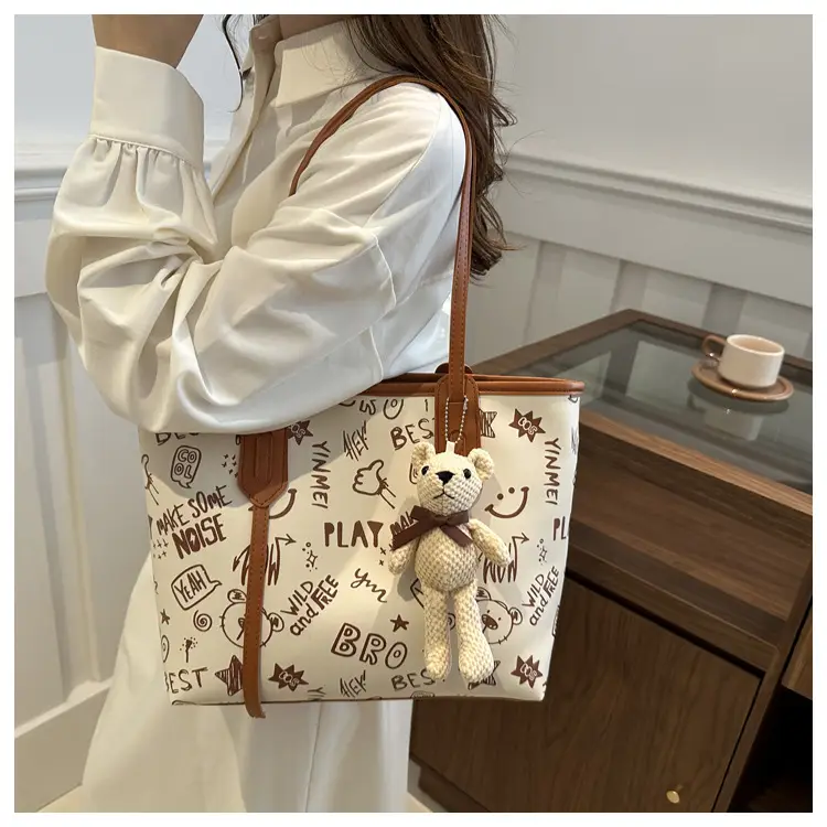 Women Large Capacity Graffiti Tote Bag Shoulder Bag 2024 — feature 23
