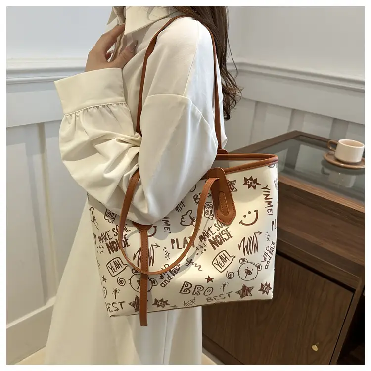 Women Large Capacity Graffiti Tote Bag Shoulder Bag 2024 — feature 26
