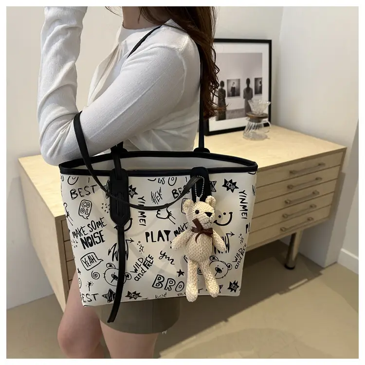 Women Large Capacity Graffiti Tote Bag Shoulder Bag 2024 — feature 29