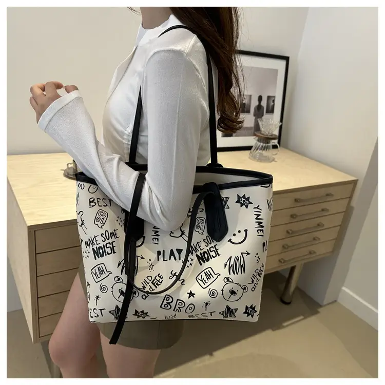 Women Large Capacity Graffiti Tote Bag Shoulder Bag 2024 — feature 31